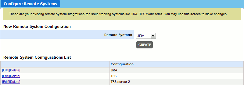The Configure Remote Systems tab