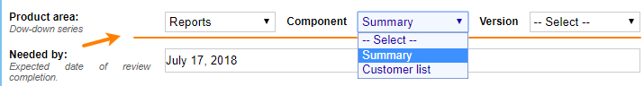 Custom fields of the Drop-down Series type