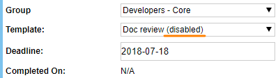 Disable templates on the review screen