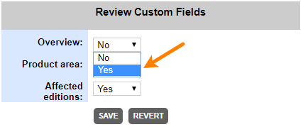 Select custom fields in a template