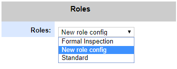 Selecting a role configuration in review template