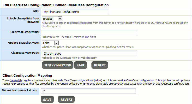 Server-side integration with ClearCase