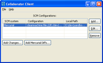 Buttons for Mercurial files uploading