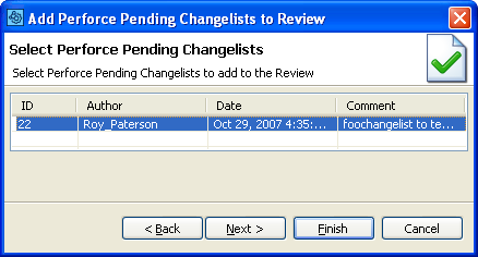 Adding (Perforce) Pending Changelists to a Review