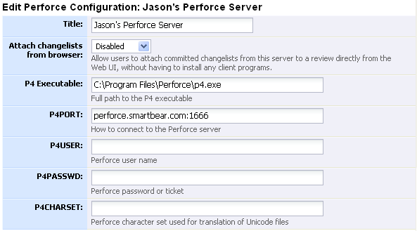Server-side integration with Perforce