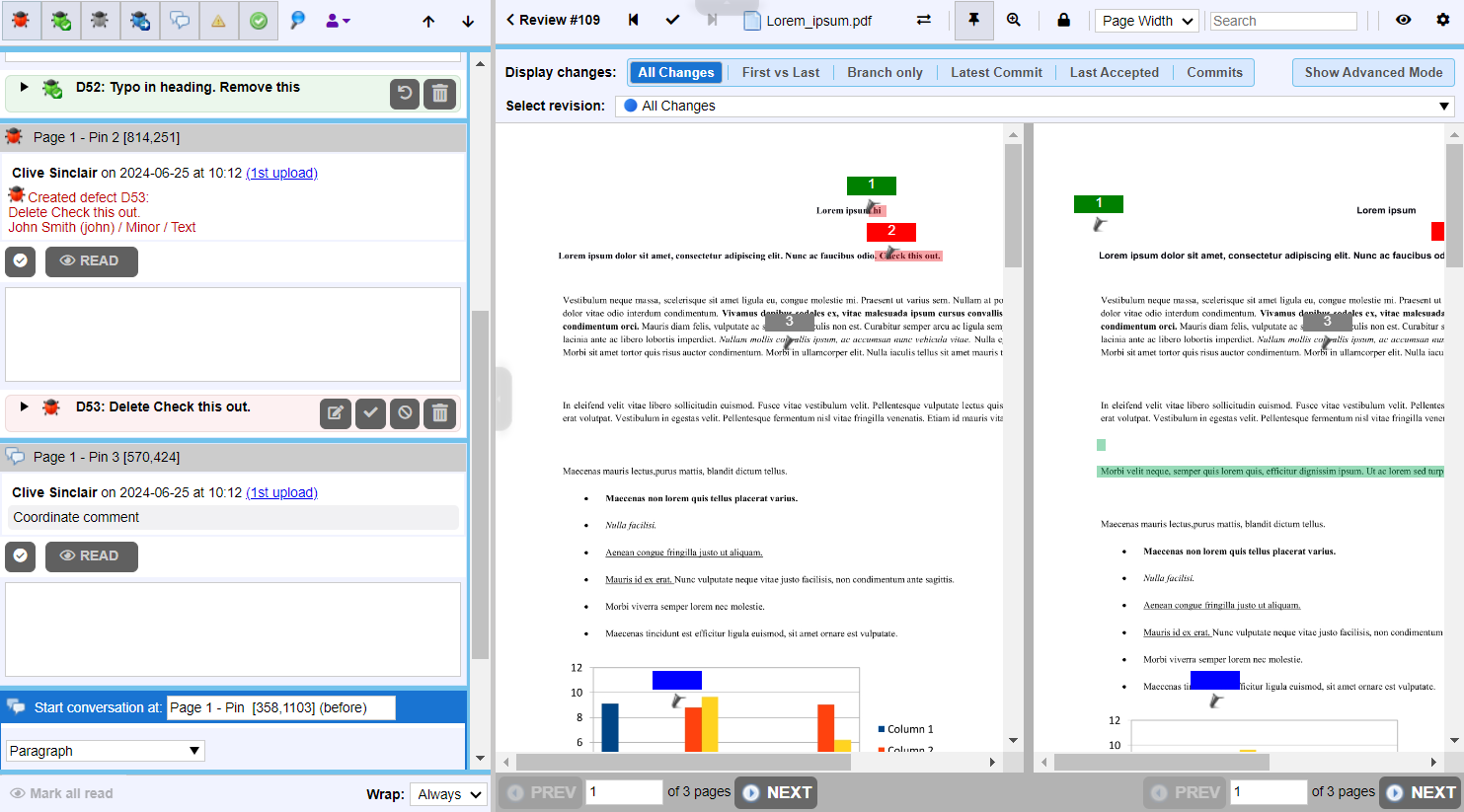 Side-by-Side PDF Review