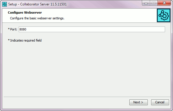 Installation wizard: A port number