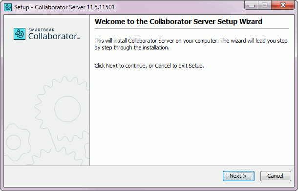 The welcome page of the installation wizard