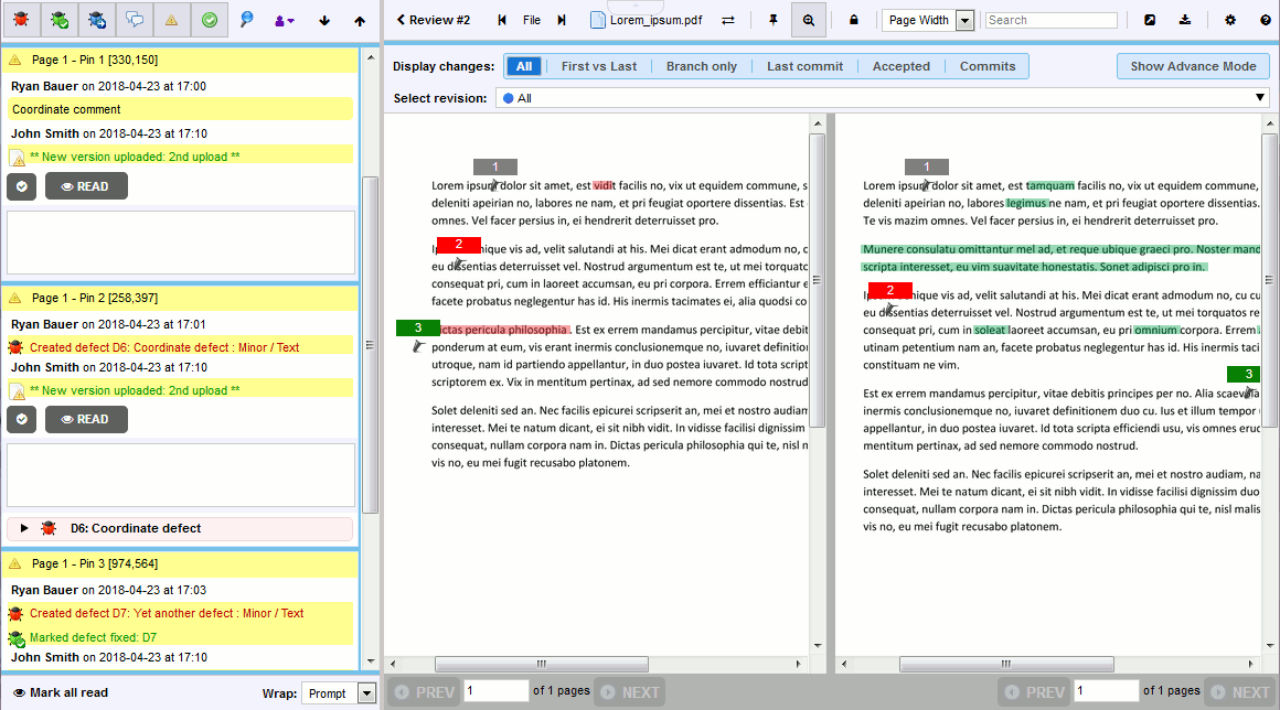 Side-by-Side PDF Review