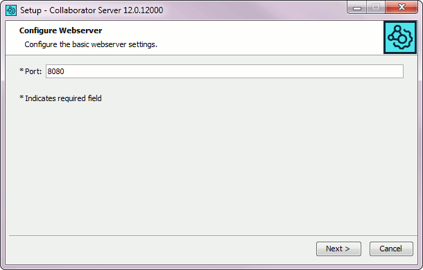 Installation wizard: A port number