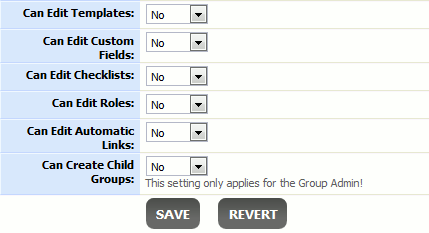 The advanced permissions The advanced permissions