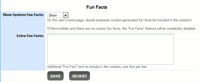 The Fun Facts section in Settings