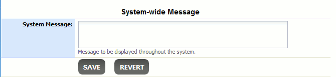 The System-wide Message section in Settings