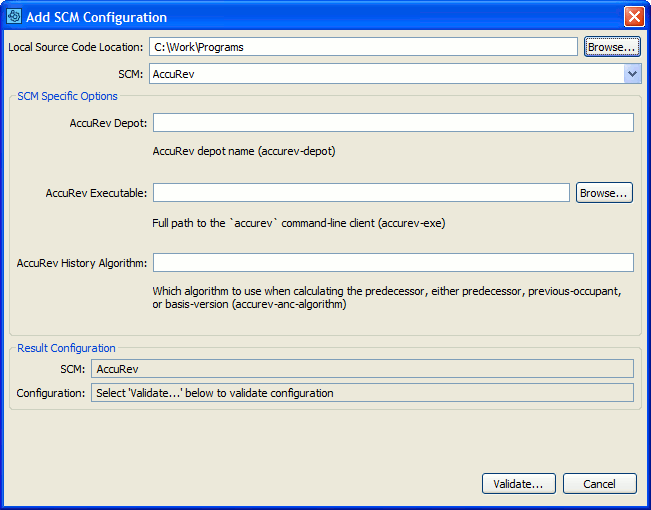 AccuRev SCM Configuration AccuRev SCM Configuration