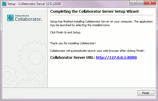 Installation wizard: The final screen