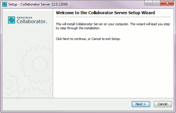 The welcome page of the installation wizard