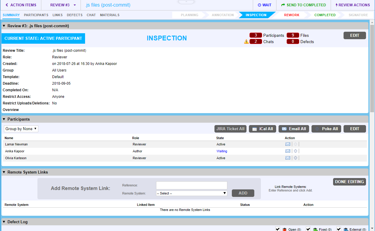 Review Screen in Web Client Review Screen in Web Client