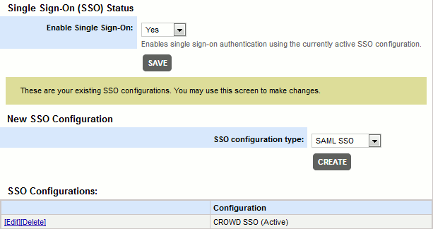 Single Sign-On settings Single Sign-On settings