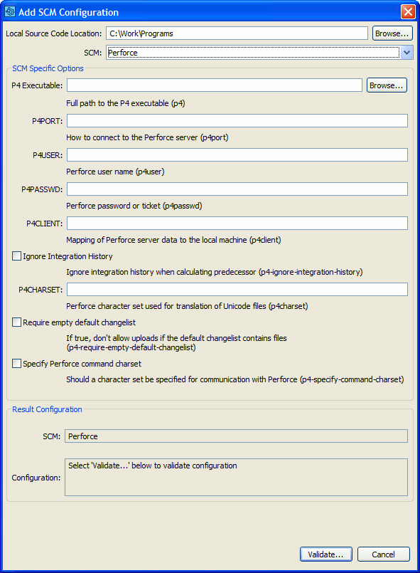 SCM Configuration: Perforce SCM Configuration: Perforce