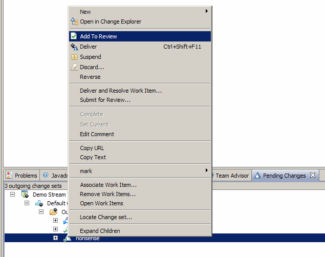 Creating a review from a changeset Creating a review from a changeset
