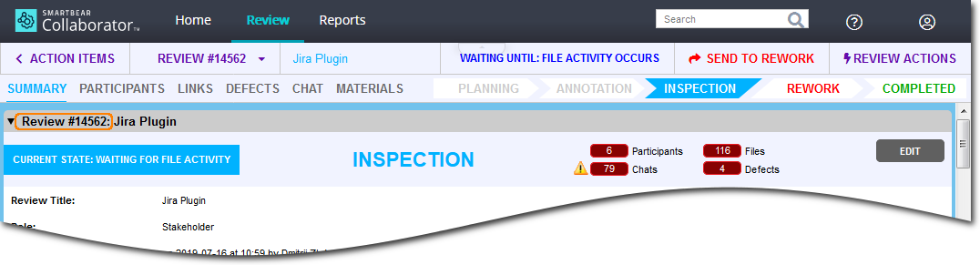 The review with the specified ID The review with the specified ID