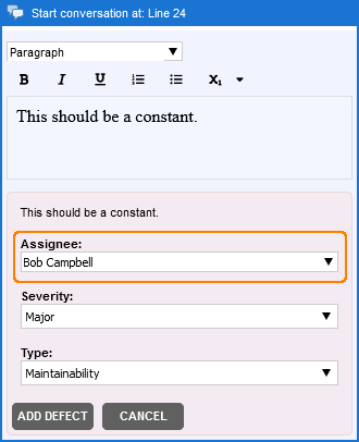 Assigning defects to particular user Assigning defects to particular user