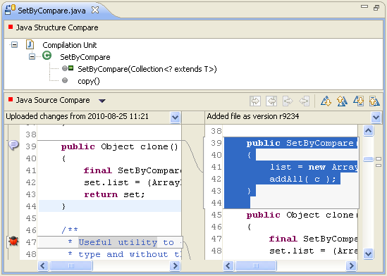 Compare Editor window in Eclipse Plug-in Compare Editor window in Eclipse Plug-in
