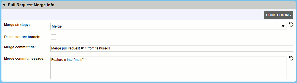 Pull Request Merge Info section in Web Client Pull Request Merge Info section in Web Client
