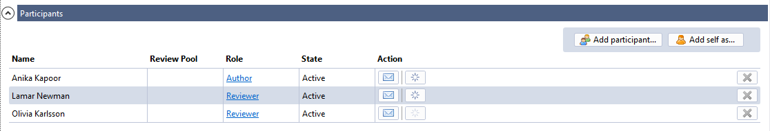 Participants section in Visual Studio Extension Participants section in Visual Studio Extension