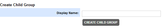 The Create Child Group form