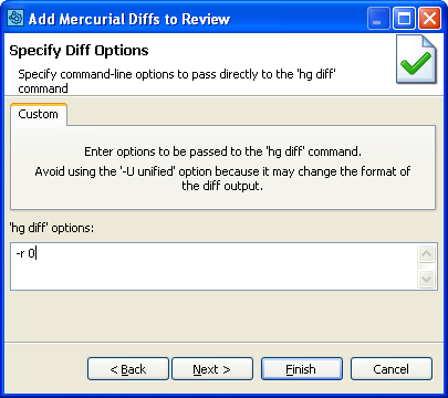 Upload arbitrary Mercurial diffs