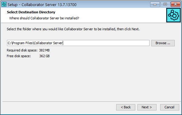 Installation wizard: The installation directory