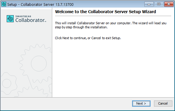 The welcome page of the installation wizard