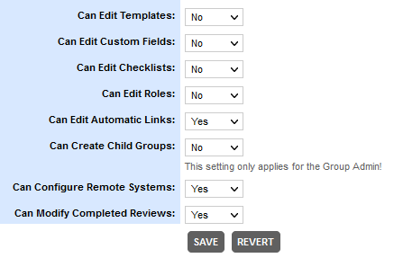 The advanced permissions