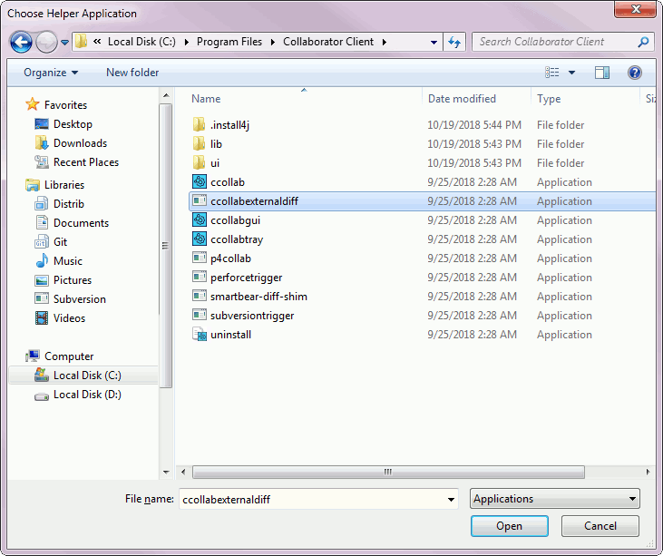 Selecting External Diff Viewer Launcher Selecting External Diff Viewer Launcher