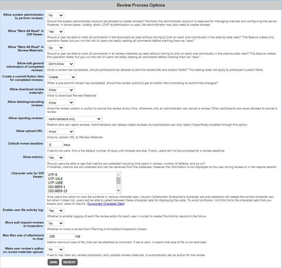 The Review Process tab The Review Process tab