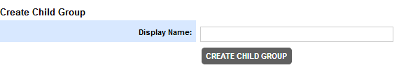 The Create Child Group form The Create Child Group form