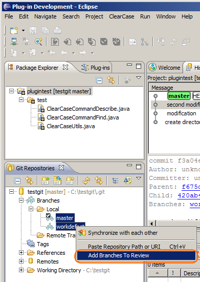 Adding files from different Git branches to a review Adding files from different Git branches to a review