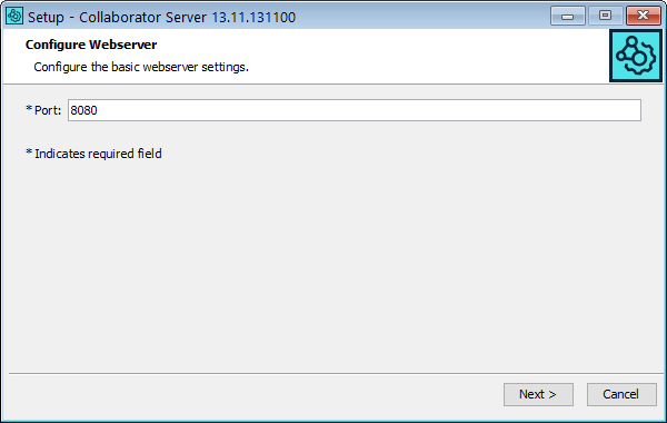Installation wizard: A port number