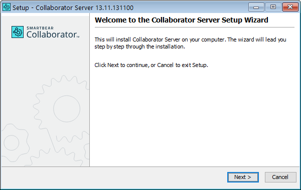 The welcome page of the installation wizard
