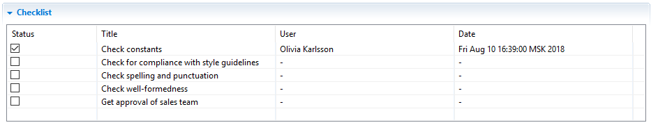 Checklist in Eclipse Plug-in Checklist in Eclipse Plug-in