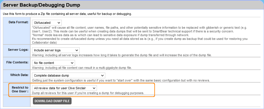 The user dump The user dump