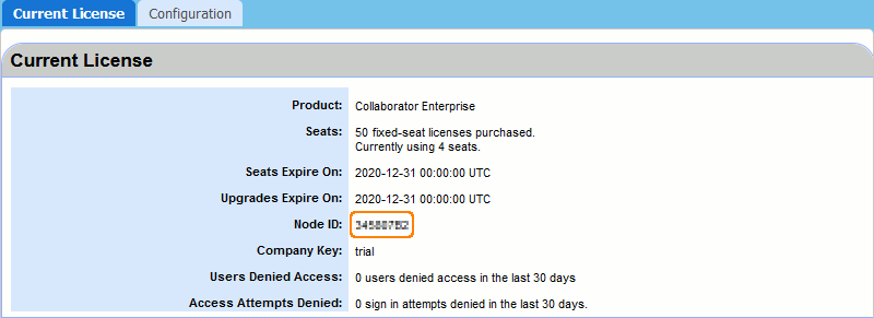 Current License pane