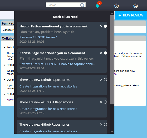 In-app Notifications