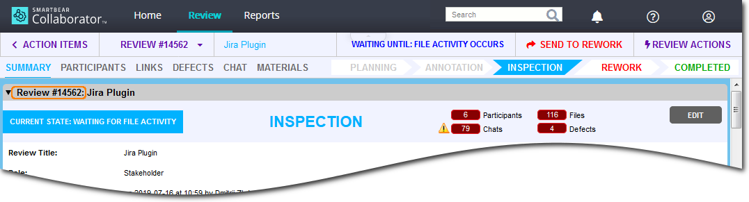 The review with the specified ID The review with the specified ID