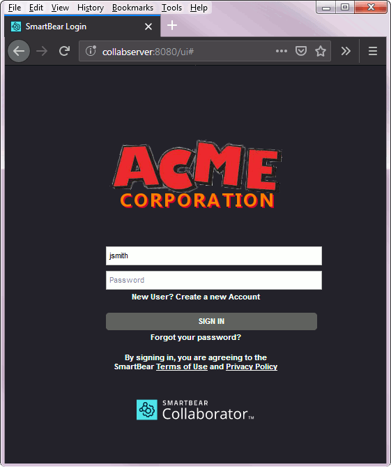 The Login screen with the customized logo The Login screen with the customized logo