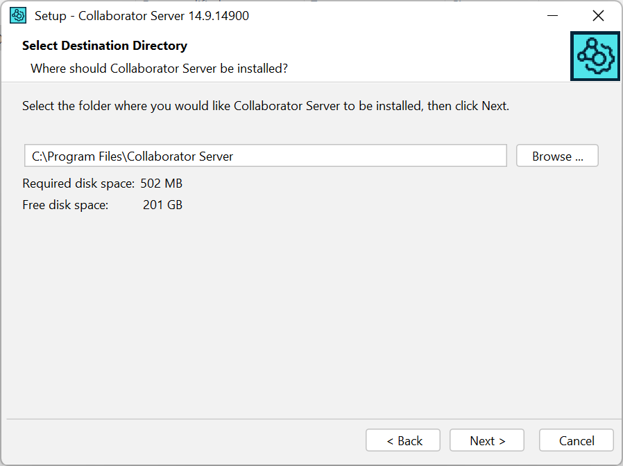 Installation wizard: The installation directory Installation wizard: The installation directory