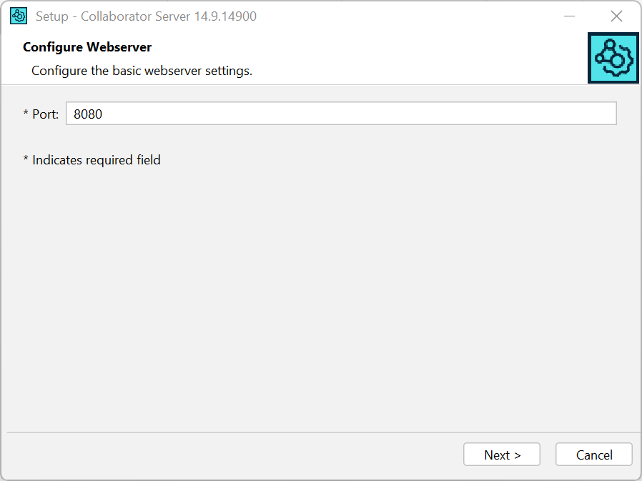 Installation wizard: A port number Installation wizard: A port number
