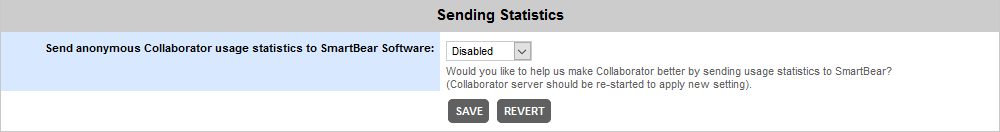 The Sending Statistics section in Settings The Sending Statistics section in Settings