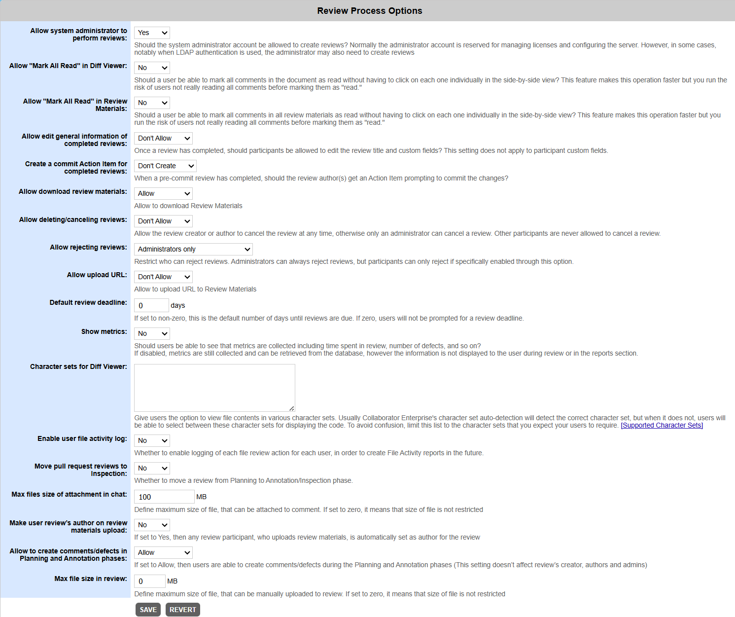 The Review Process tab The Review Process tab
